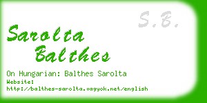 sarolta balthes business card